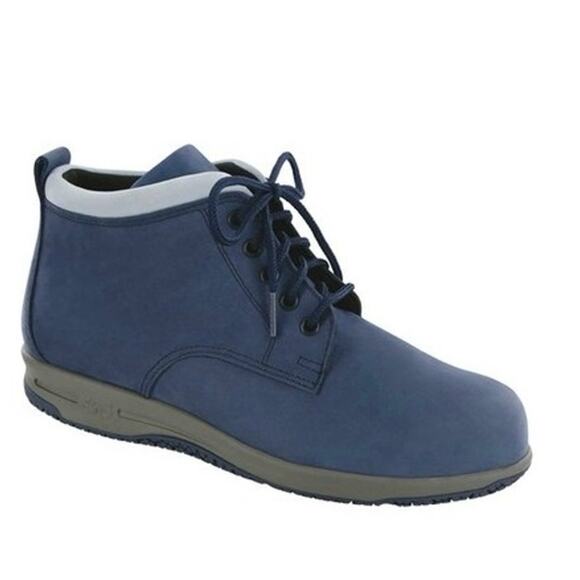 SAS Womens Gretchen Boot US 8.5 Slim Blue Leather Water Resistant NIB - Picture 1 of 14